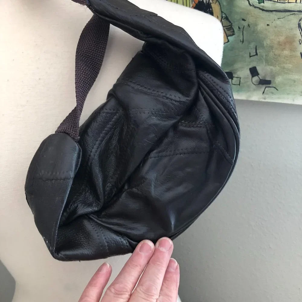 Vintage Y2K AMERICAN TOURISTER Patchwork Leather Fanny Pack